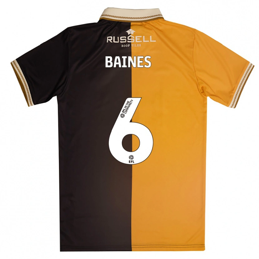 Danxen Heren Hannah Baines #6 Geel Zwart Thuisshirt Thuistenue 2025/26 T-Shirt België