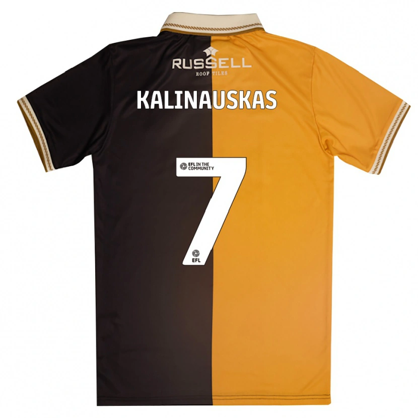 Danxen Heren Tomas Kalinauskas #7 Geel Zwart Thuisshirt Thuistenue 2025/26 T-Shirt België