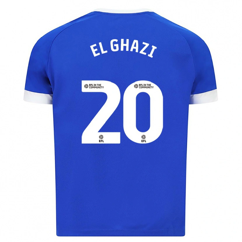 Danxen Heren Anwar El Ghazi #20 Blauw Wit Thuisshirt Thuistenue 2025/26 T-Shirt België