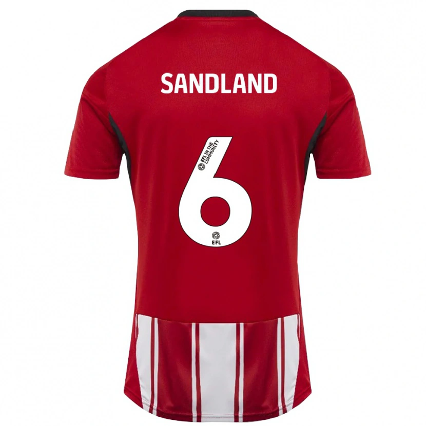 Danxen Heren Jessica Sandland #6 Rood Wit Zwart Thuisshirt Thuistenue 2025/26 T-Shirt België