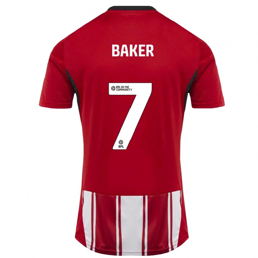Danxen Heren Phoebe Baker #7 Rood Wit Zwart Thuisshirt Thuistenue 2025/26 T-Shirt België