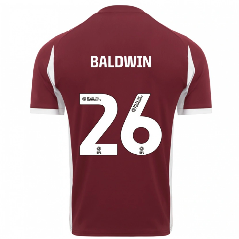 Danxen Heren Jack Baldwin #26 Bordeauxrood Wit Thuisshirt Thuistenue 2025/26 T-Shirt België
