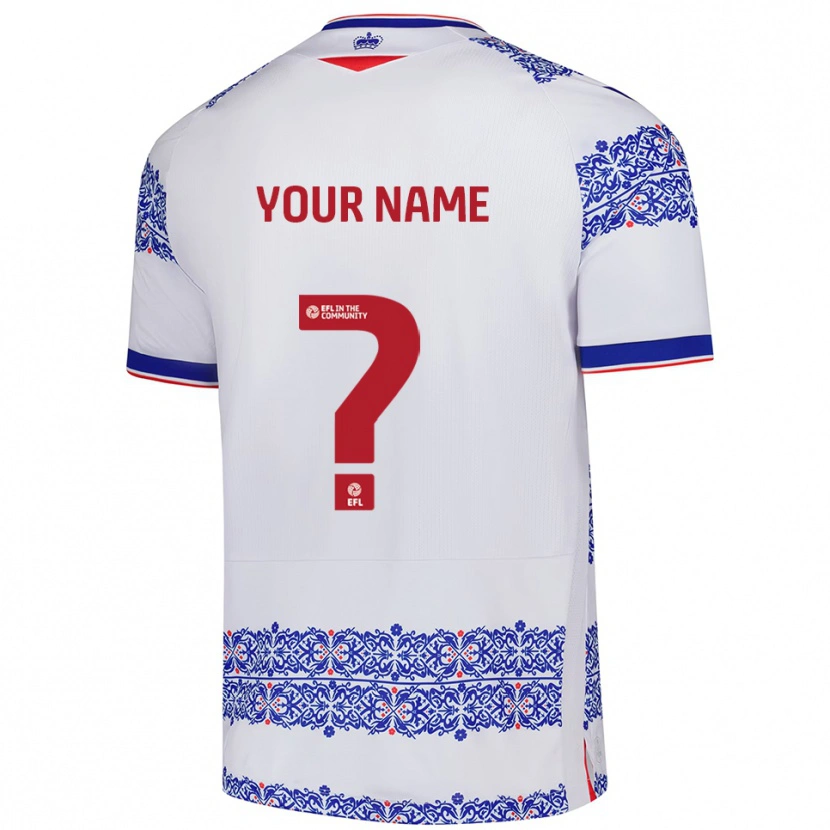 Danxen Heren Uw Naam #0 Wit Blauw Thuisshirt Thuistenue 2025/26 T-Shirt België