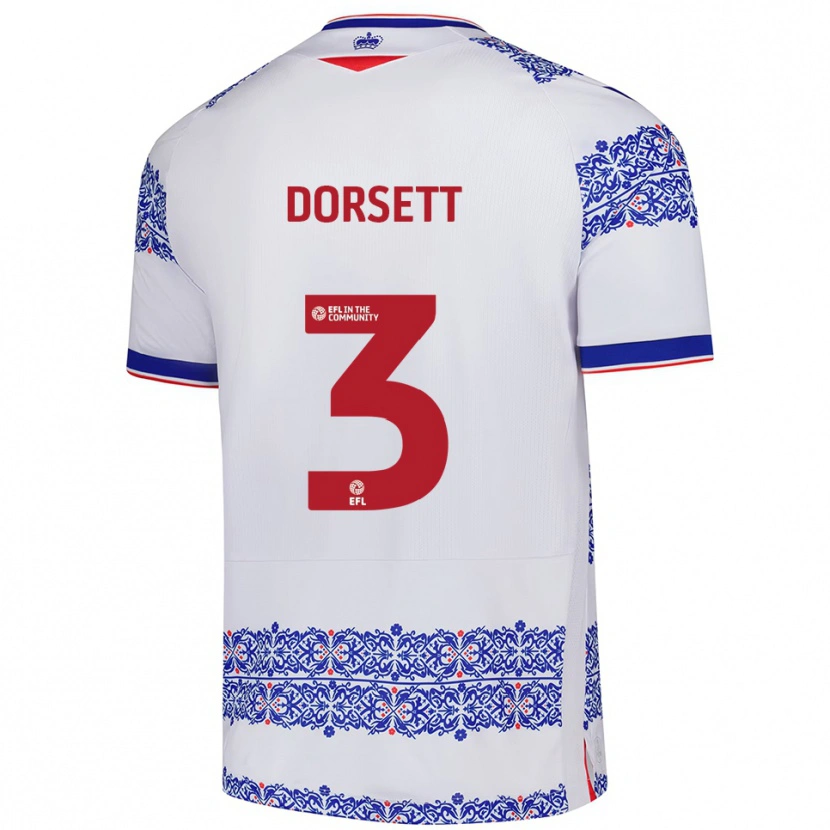 Danxen Heren Jeriel Dorsett #3 Wit Blauw Thuisshirt Thuistenue 2025/26 T-Shirt België