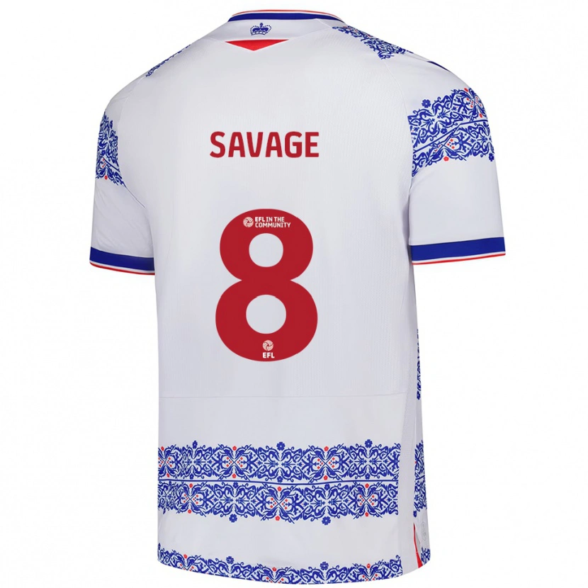 Danxen Heren Charlie Savage #8 Wit Blauw Thuisshirt Thuistenue 2025/26 T-Shirt België