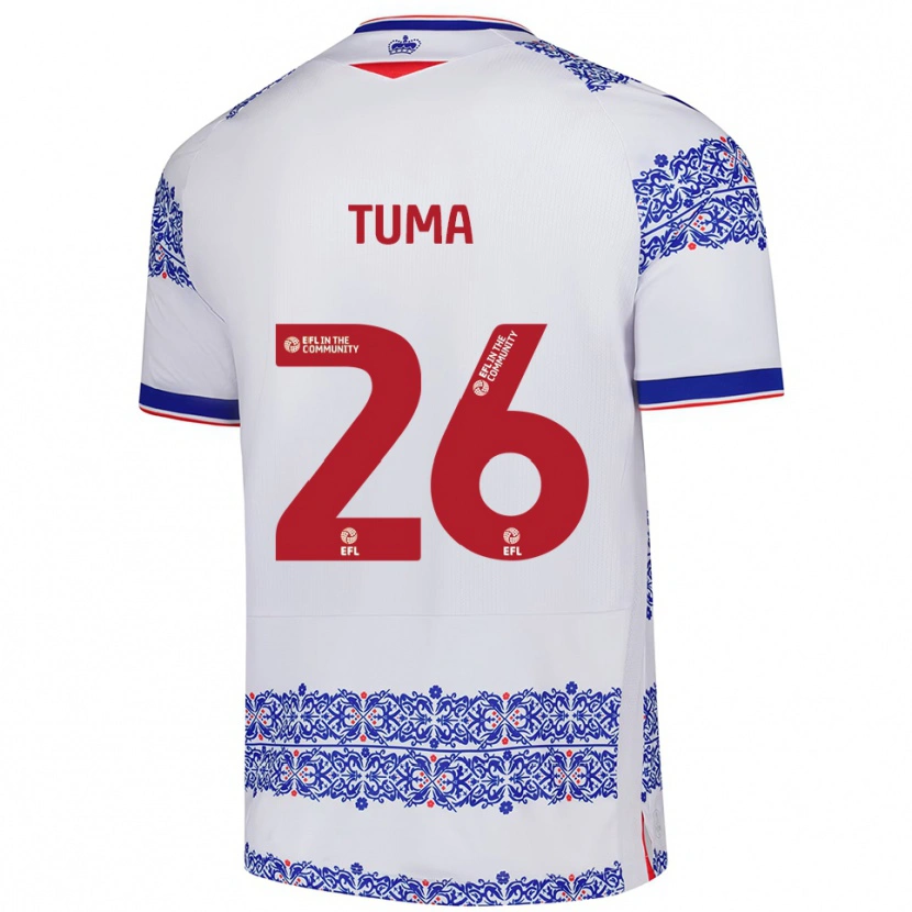 Danxen Heren Basil Tuma #26 Wit Blauw Thuisshirt Thuistenue 2025/26 T-Shirt België