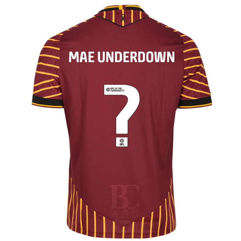 Danxen Heren Kanisha Mae Underdown #0 Oranje Bordeauxrood Thuisshirt Thuistenue 2025/26 T-Shirt België