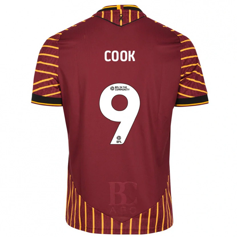 Danxen Heren Andy Cook #9 Oranje Bordeauxrood Thuisshirt Thuistenue 2025/26 T-Shirt België
