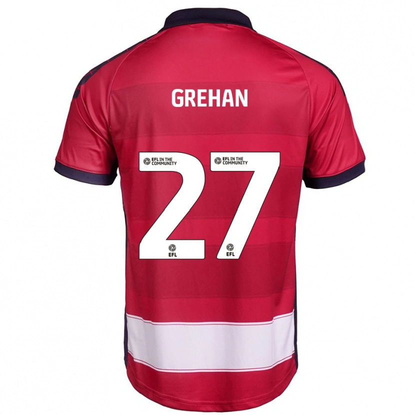 Danxen Heren Seán Grehan #27 Rood Wit Thuisshirt Thuistenue 2025/26 T-Shirt België