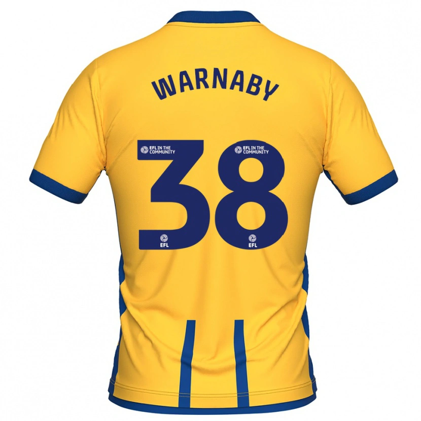 Danxen Heren Lewis Warnaby #38 Geel Blauw Thuisshirt Thuistenue 2025/26 T-Shirt België