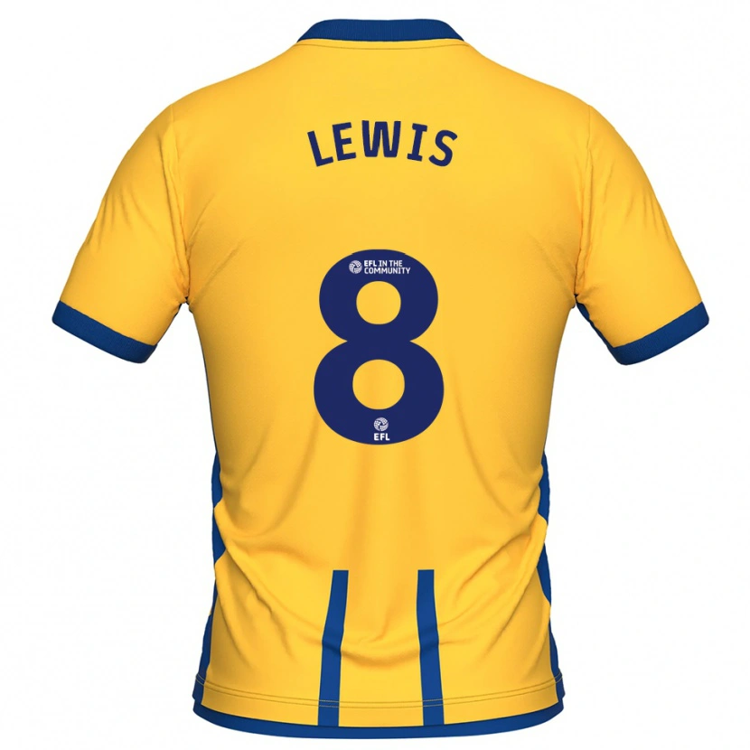 Danxen Heren Aaron Lewis #8 Geel Blauw Thuisshirt Thuistenue 2025/26 T-Shirt België