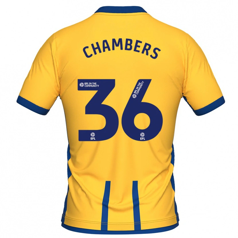 Danxen Heren Jayden Chambers #36 Geel Blauw Thuisshirt Thuistenue 2025/26 T-Shirt België