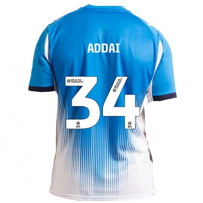 Danxen Heren Corey Addai #34 Blauw Wit Thuisshirt Thuistenue 2025/26 T-Shirt België