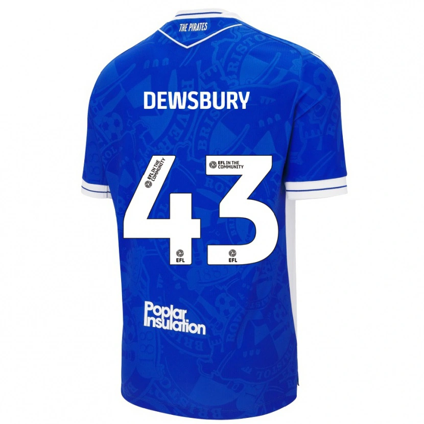 Danxen Heren Ollie Dewsbury #43 Blauw Wit Thuisshirt Thuistenue 2025/26 T-Shirt België