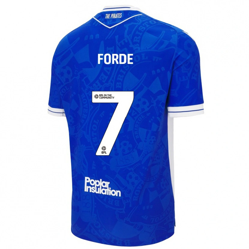 Danxen Heren Shaqai Forde #7 Blauw Wit Thuisshirt Thuistenue 2025/26 T-Shirt België