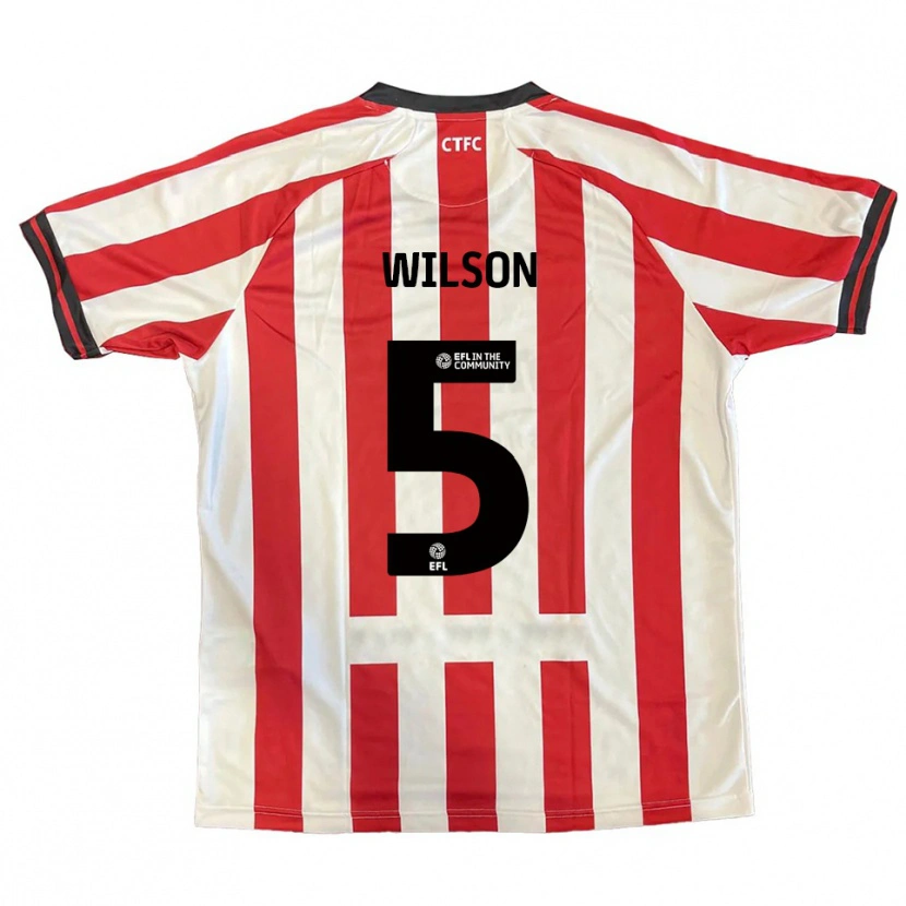 Danxen Heren James Wilson #5 Rood Wit Zwart Thuisshirt Thuistenue 2025/26 T-Shirt België