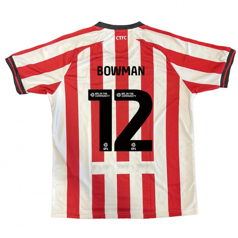 Danxen Heren Ryan Bowman #12 Rood Wit Zwart Thuisshirt Thuistenue 2025/26 T-Shirt België