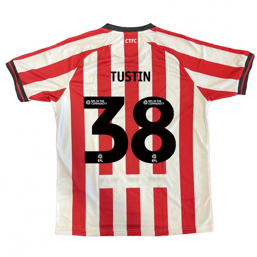 Danxen Heren Harry Tustin #38 Rood Wit Zwart Thuisshirt Thuistenue 2025/26 T-Shirt België