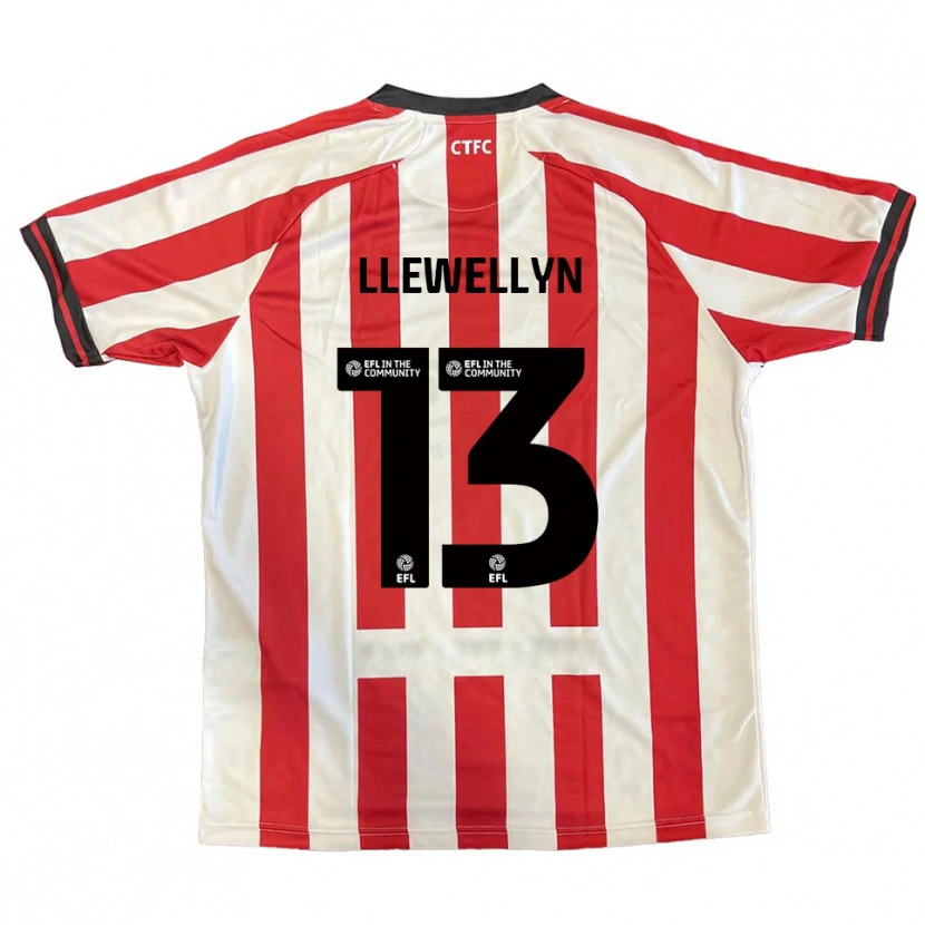 Danxen Heren Ffion Llewellyn #13 Rood Wit Zwart Thuisshirt Thuistenue 2025/26 T-Shirt België