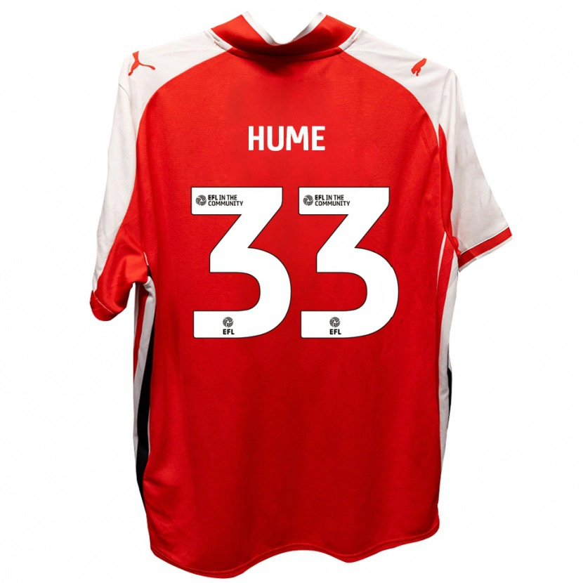 Danxen Heren Denver Hume #33 Rood Wit Thuisshirt Thuistenue 2025/26 T-Shirt België