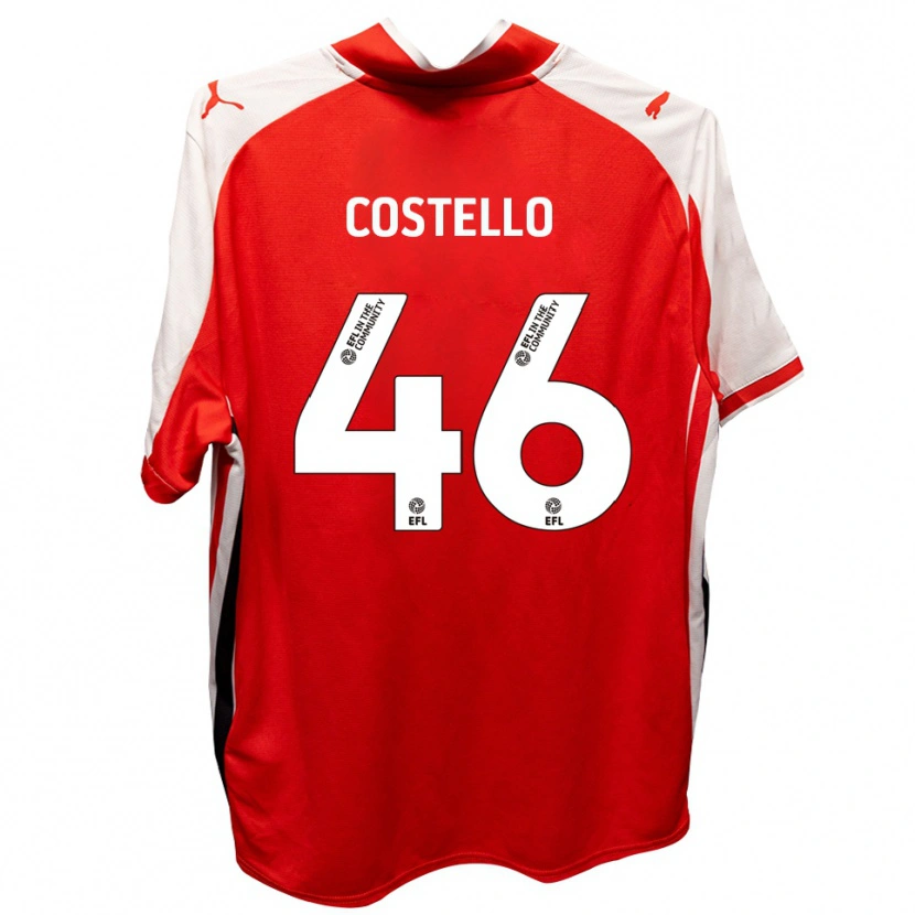 Danxen Heren Calum Costello #46 Rood Wit Thuisshirt Thuistenue 2025/26 T-Shirt België