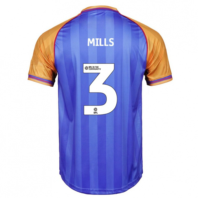 Danxen Heren Kiera Mills #3 Blauw Oranje Thuisshirt Thuistenue 2025/26 T-Shirt België