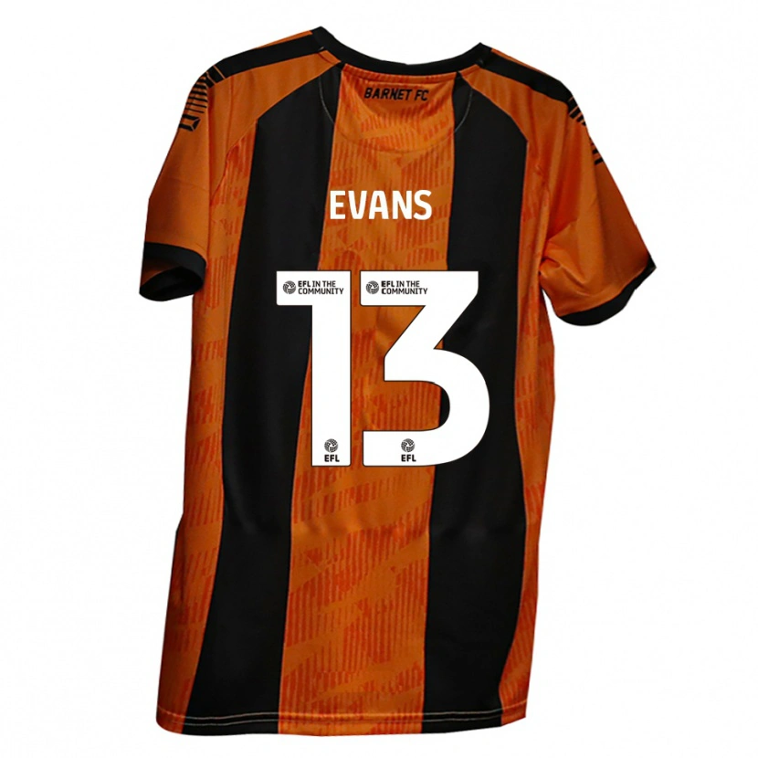 Danxen Heren Owen Evans #13 Oranje Zwart Thuisshirt Thuistenue 2025/26 T-Shirt België