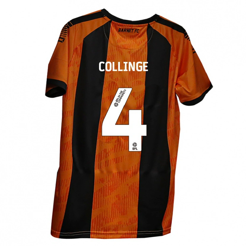 Danxen Heren Danny Collinge #4 Oranje Zwart Thuisshirt Thuistenue 2025/26 T-Shirt België