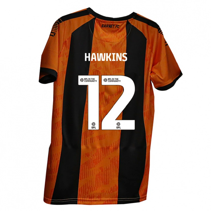 Danxen Heren Oli Hawkins #12 Oranje Zwart Thuisshirt Thuistenue 2025/26 T-Shirt België