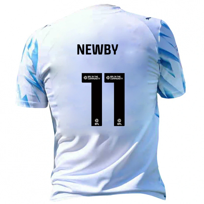 Danxen Heren Elliot Newby #11 Wit Hemelsblauw Thuisshirt Thuistenue 2025/26 T-Shirt België