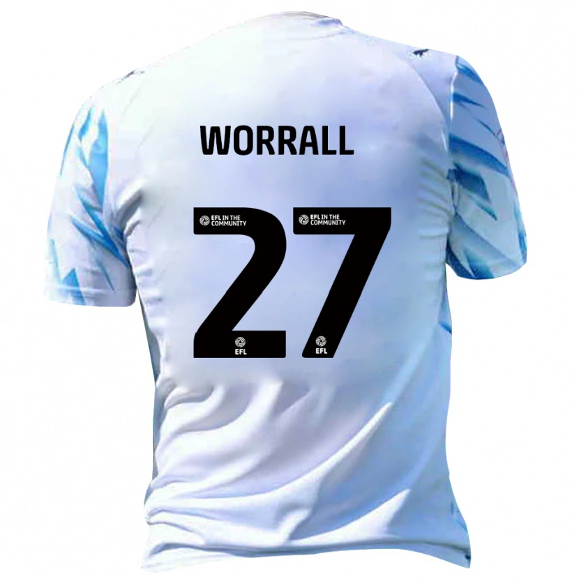 Danxen Heren David Worrall #27 Wit Hemelsblauw Thuisshirt Thuistenue 2025/26 T-Shirt België