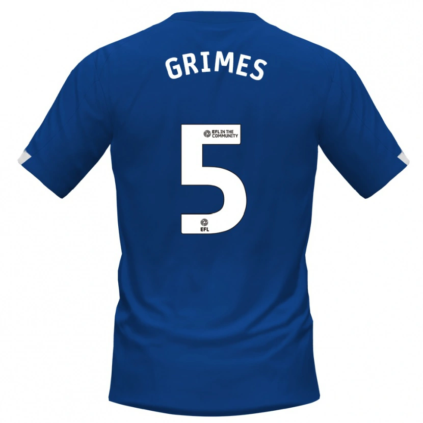 Danxen Heren Jamie Grimes #5 Blauw Wit Thuisshirt Thuistenue 2025/26 T-Shirt België