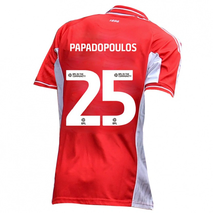 Danxen Heren Antony Papadopoulos #25 Rood Wit Thuisshirt Thuistenue 2025/26 T-Shirt België