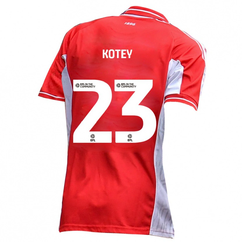 Danxen Heren Fate Kotey #23 Rood Wit Thuisshirt Thuistenue 2025/26 T-Shirt België