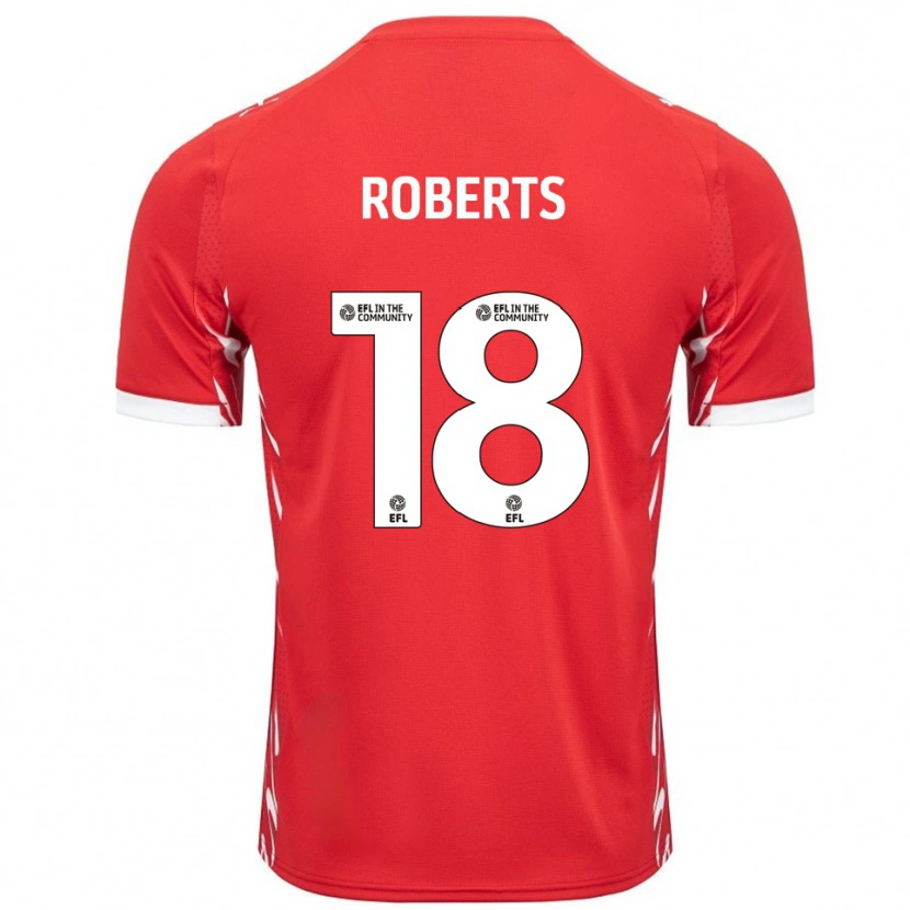 Danxen Heren Ethan Roberts #18 Rood Wit Thuisshirt Thuistenue 2025/26 T-Shirt België