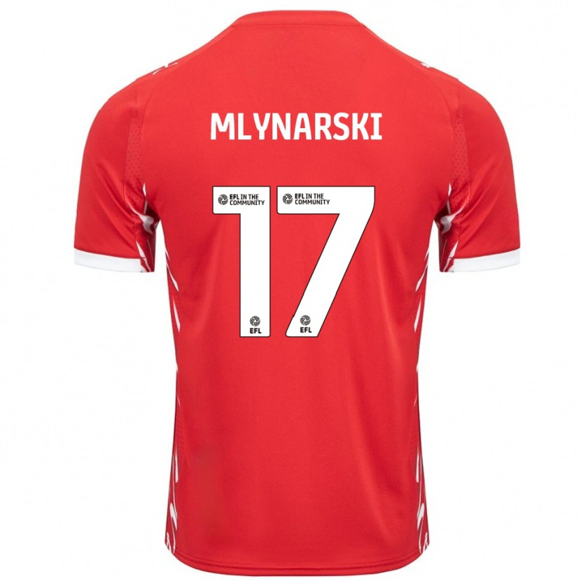 Danxen Heren Patrick Mlynarski #17 Rood Wit Thuisshirt Thuistenue 2025/26 T-Shirt België