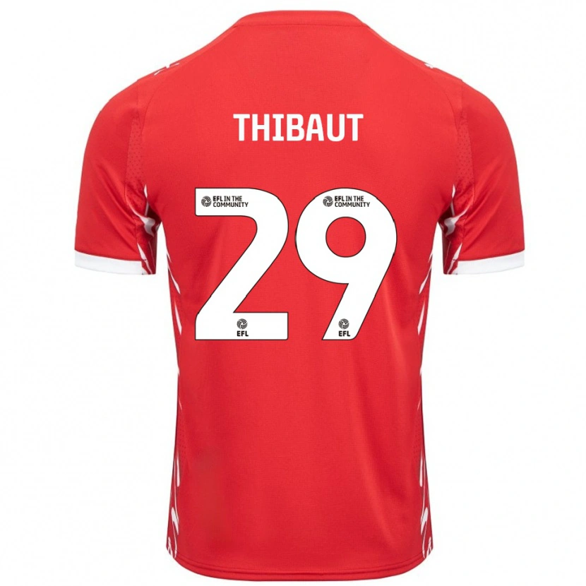 Danxen Heren Adrien Thibaut #29 Rood Wit Thuisshirt Thuistenue 2025/26 T-Shirt België