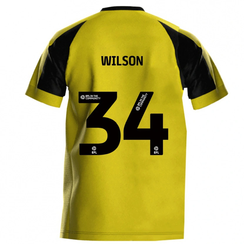 Danxen Heren Robbie Wilson #34 Geel Grijs Thuisshirt Thuistenue 2025/26 T-Shirt België