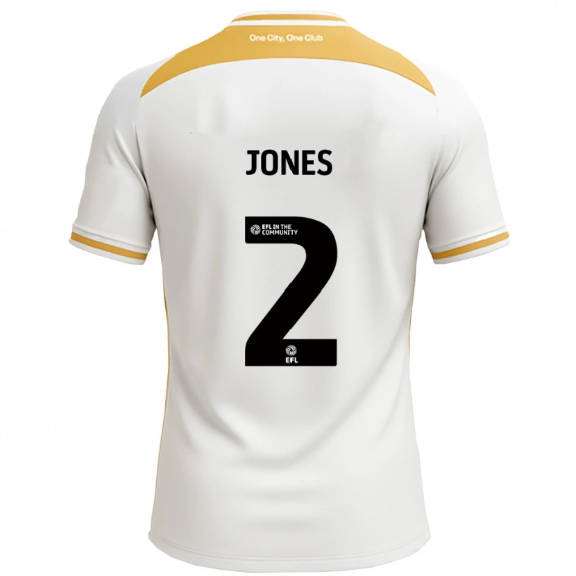 Danxen Heren Gethin Jones #2 Wit Goud Thuisshirt Thuistenue 2025/26 T-Shirt België