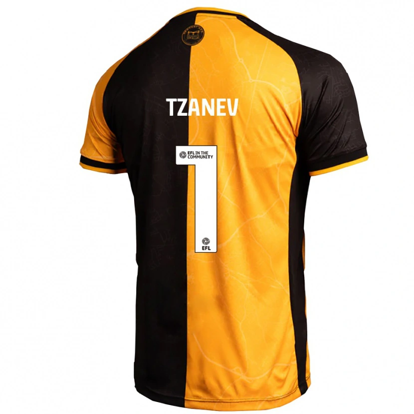 Danxen Heren Nik Tzanev #1 Geel Zwart Thuisshirt Thuistenue 2025/26 T-Shirt België