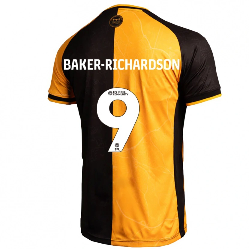 Danxen Heren Courtney Baker-Richardson #9 Geel Zwart Thuisshirt Thuistenue 2025/26 T-Shirt België