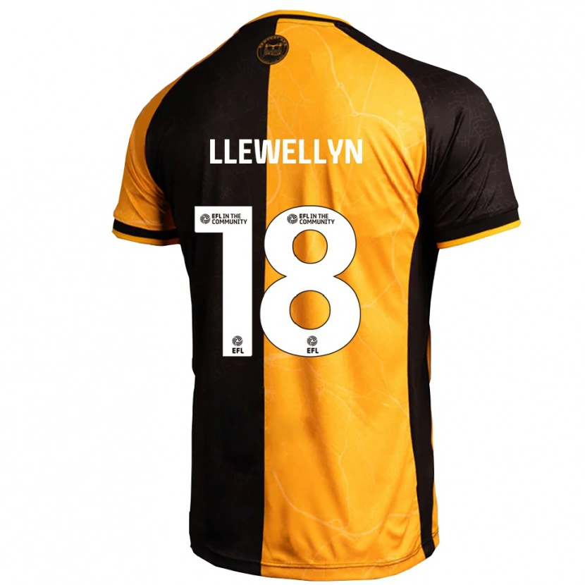 Danxen Heren Cameron Llewellyn #18 Geel Zwart Thuisshirt Thuistenue 2025/26 T-Shirt België