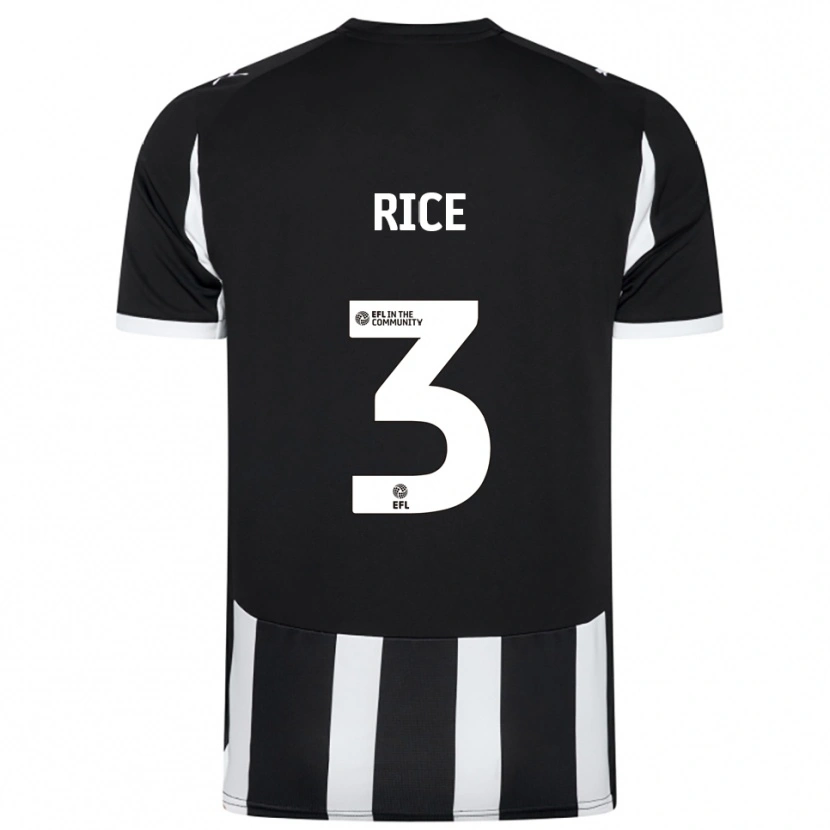 Danxen Heren Alfie Rice #3 Zwart Wit Thuisshirt Thuistenue 2025/26 T-Shirt België