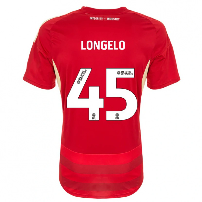 Danxen Heren Rosaire Longelo #45 Rood Wit Thuisshirt Thuistenue 2025/26 T-Shirt België