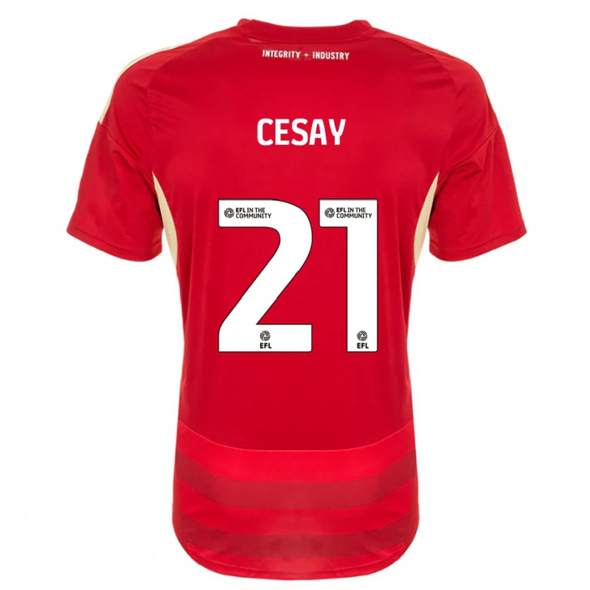 Danxen Heren Kallum Cesay #21 Rood Wit Thuisshirt Thuistenue 2025/26 T-Shirt België