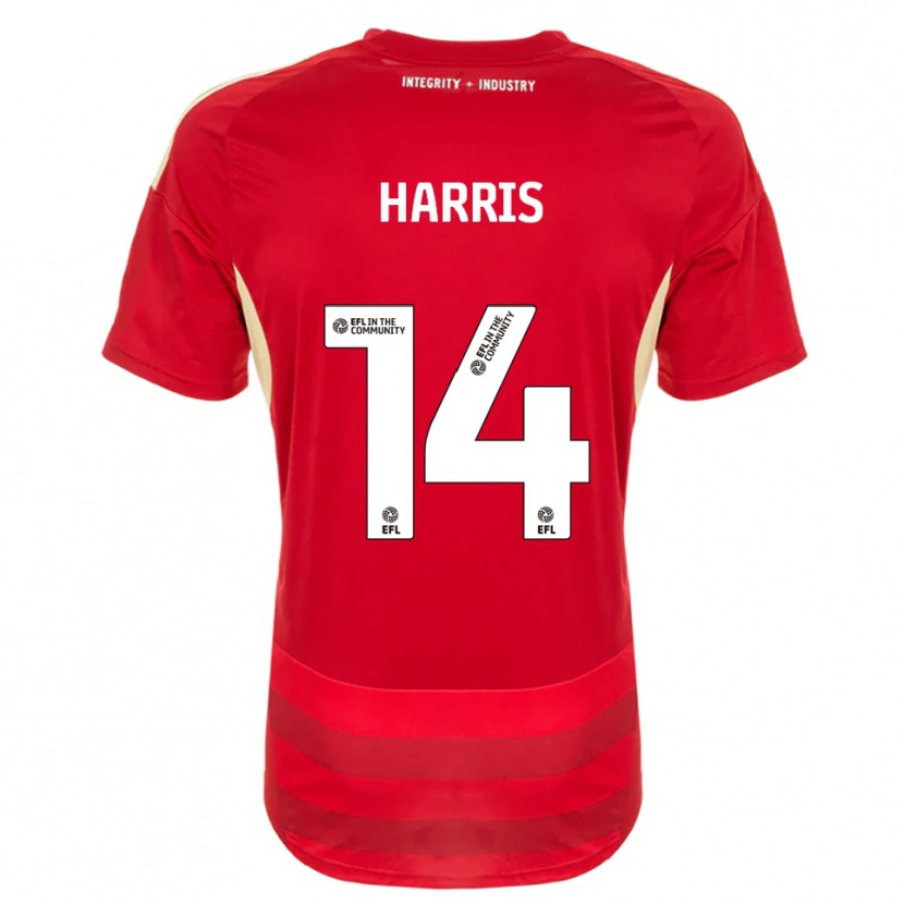 Danxen Heren Kadeem Harris #14 Rood Wit Thuisshirt Thuistenue 2025/26 T-Shirt België