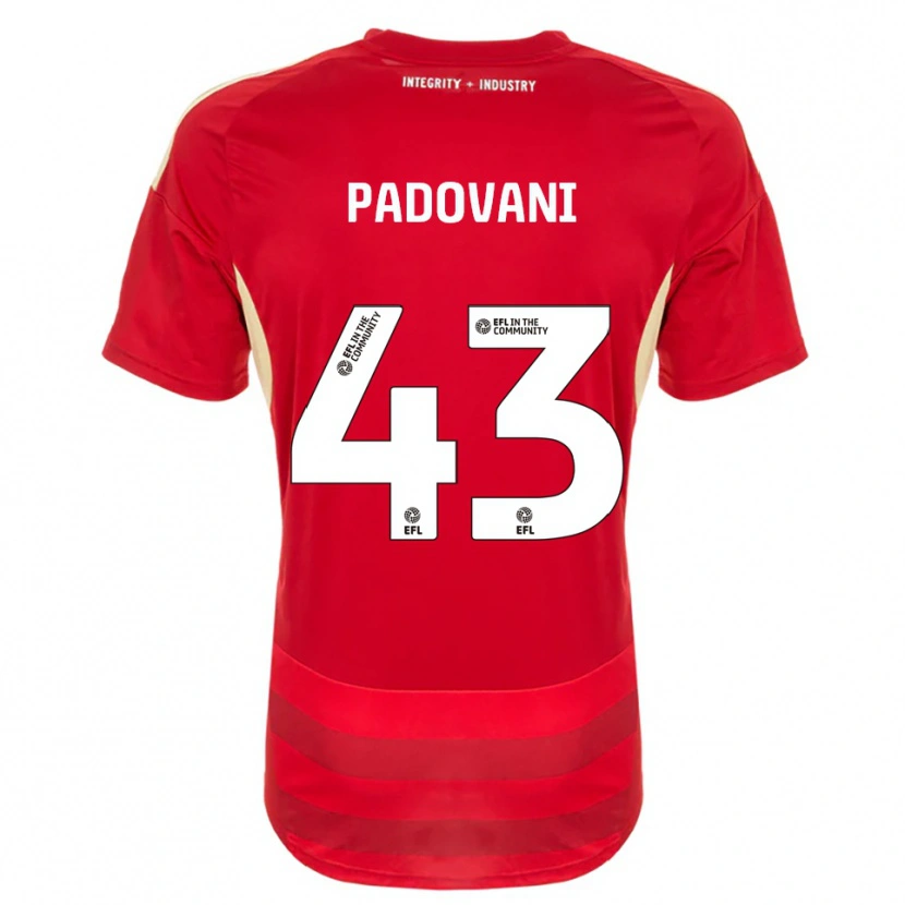Danxen Heren Bruno Padovani #43 Rood Wit Thuisshirt Thuistenue 2025/26 T-Shirt België