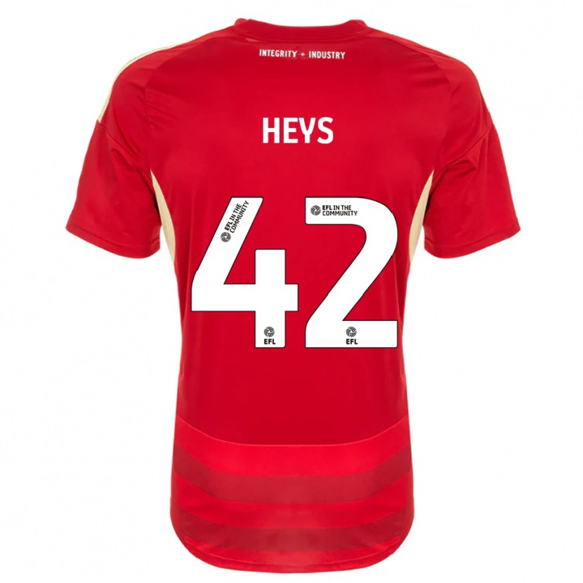 Danxen Heren Marshall Heys #42 Rood Wit Thuisshirt Thuistenue 2025/26 T-Shirt België