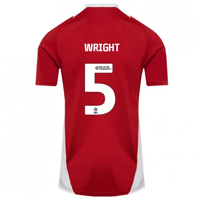Danxen Heren Will Wright #5 Rood Wit Goud Thuisshirt Thuistenue 2025/26 T-Shirt België