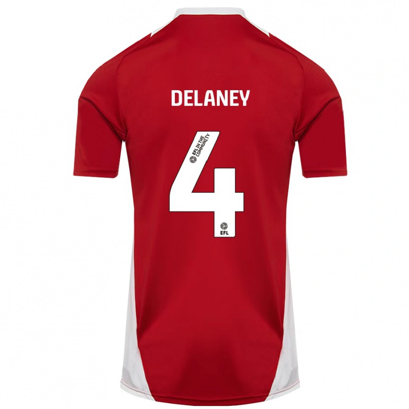Danxen Heren Ryan Delaney #4 Rood Wit Goud Thuisshirt Thuistenue 2025/26 T-Shirt België
